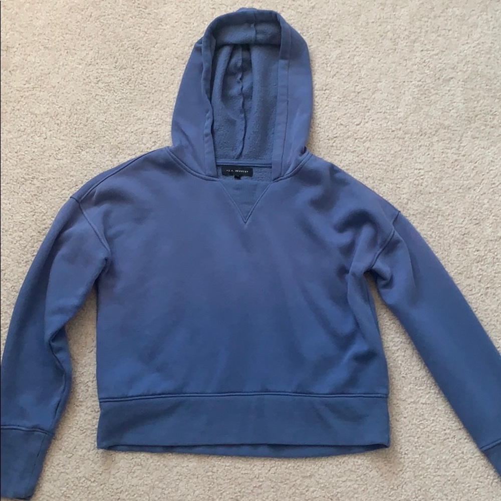 Super soft cropped light blue hoodie!